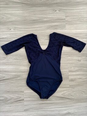 Navy Blue Motionwear 3/4 Sleeve Leo
